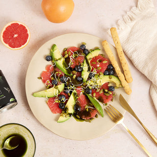 Grapefruit salad with matcha vinaigrette